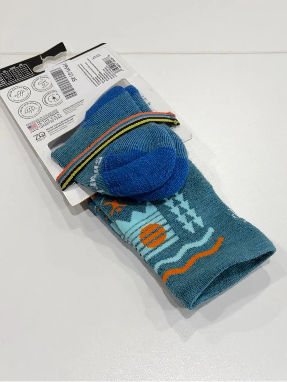 SmartWool Kids XS Wintersport Pattern Ski Socks Over the Calf Snow NWT Green
